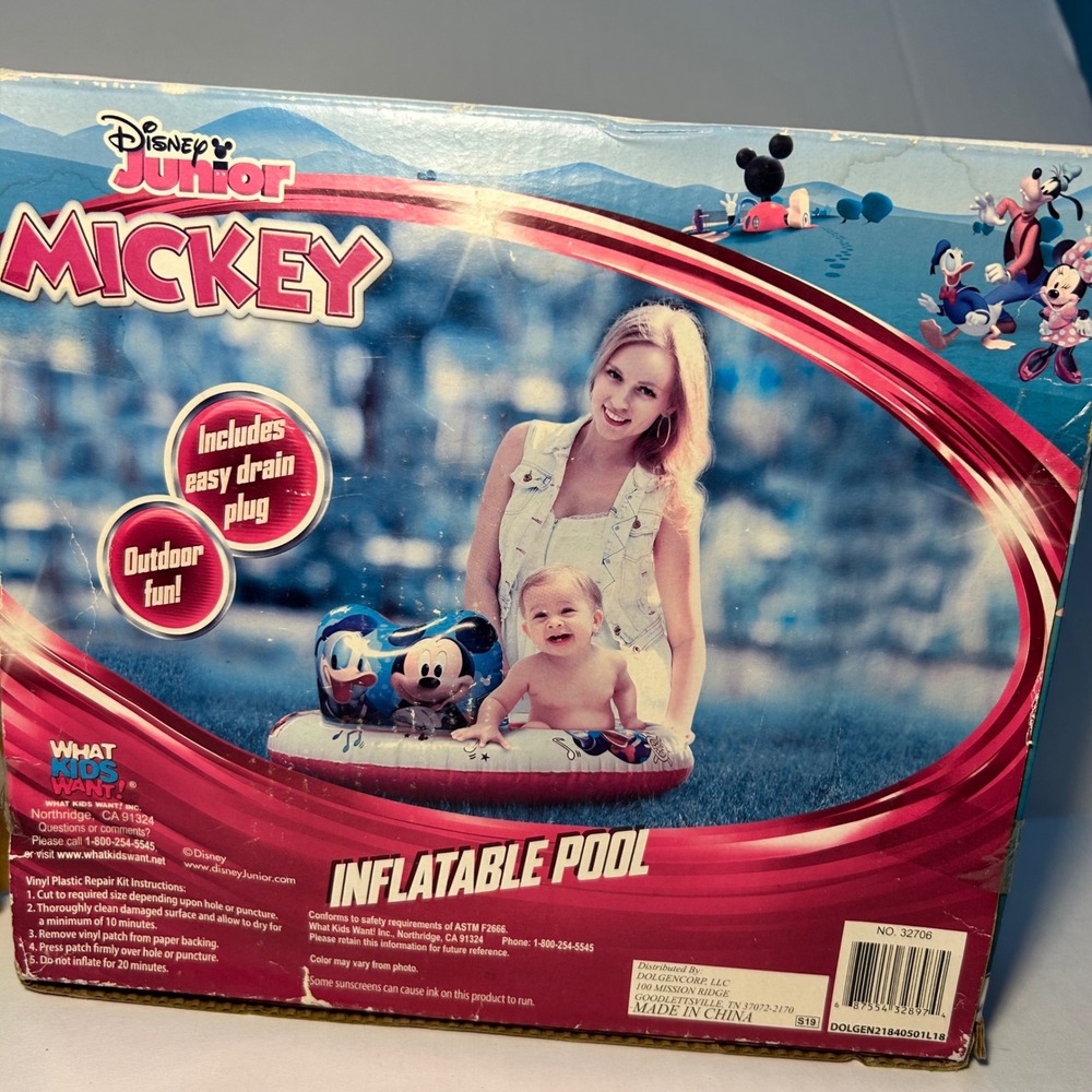 Disney Junior Mickey Mouse Inflatable Kiddie Pool‎ 36" Round Outdoor Fun